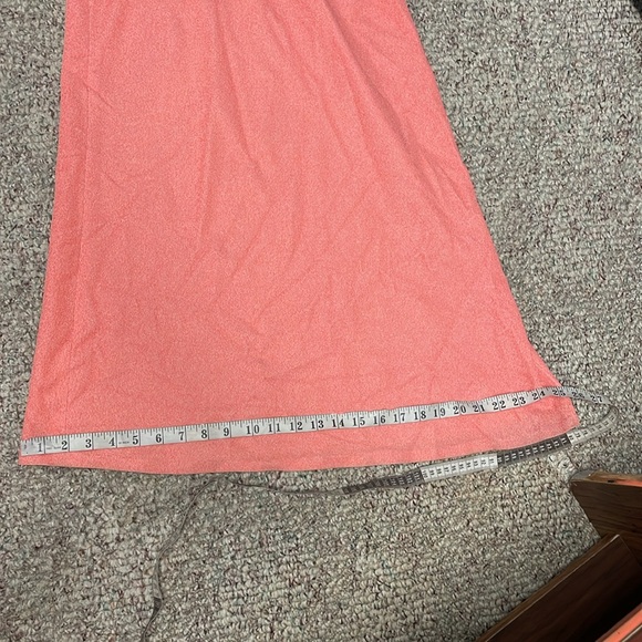 Vintage 70s poly ultra wide leg bell bottom jumpsuit with metallic disc neck - Picture 9 of 13